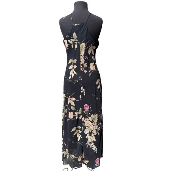 Y2K Floral Dark Romantic Boho Glam Maxi Dress Size 9/10 Wedding Guest Feminine - Picture 5 of 8